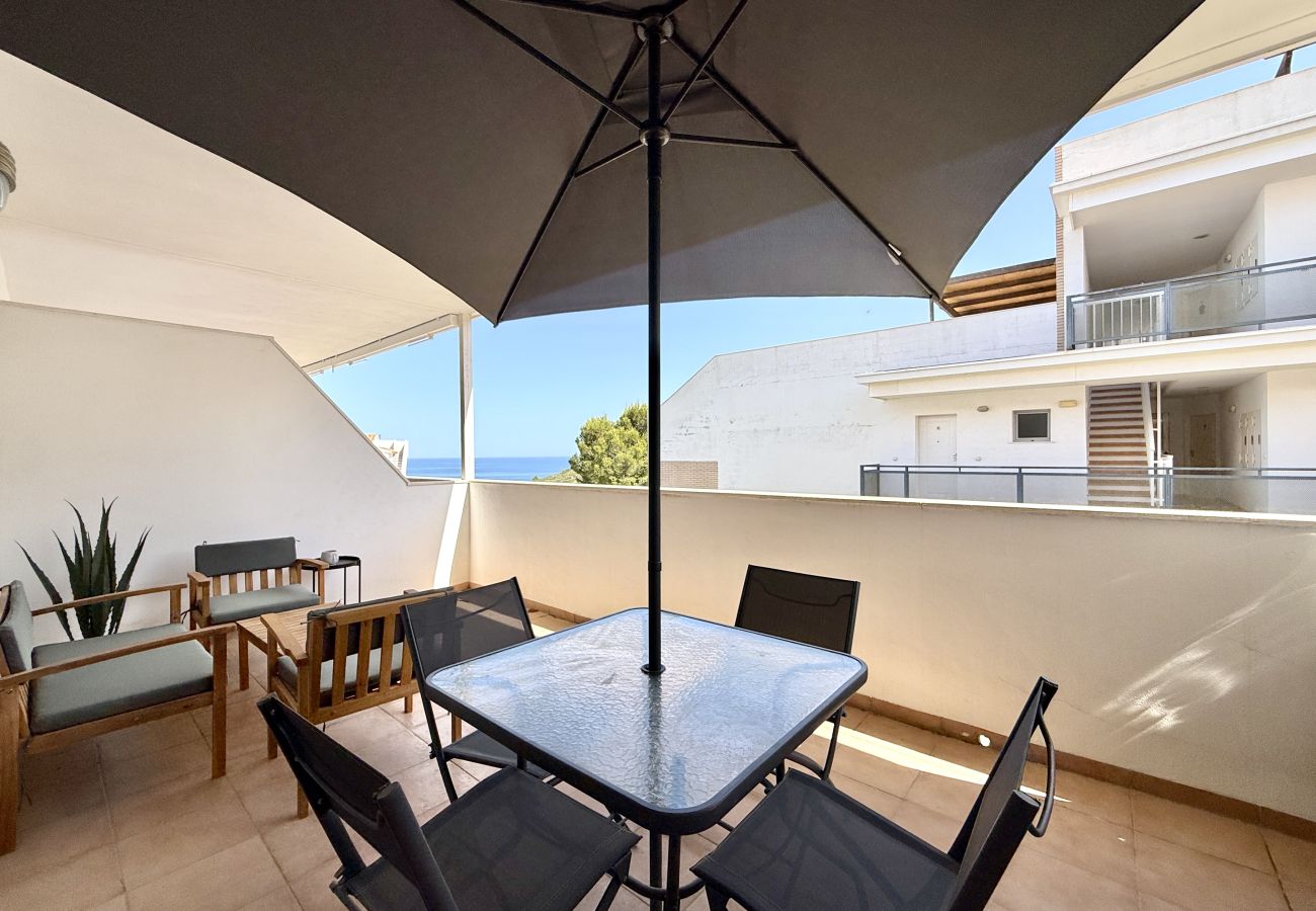 Apartamento en Peñiscola - La Tortuga - Piscina, Terraza y Sierra de Irta