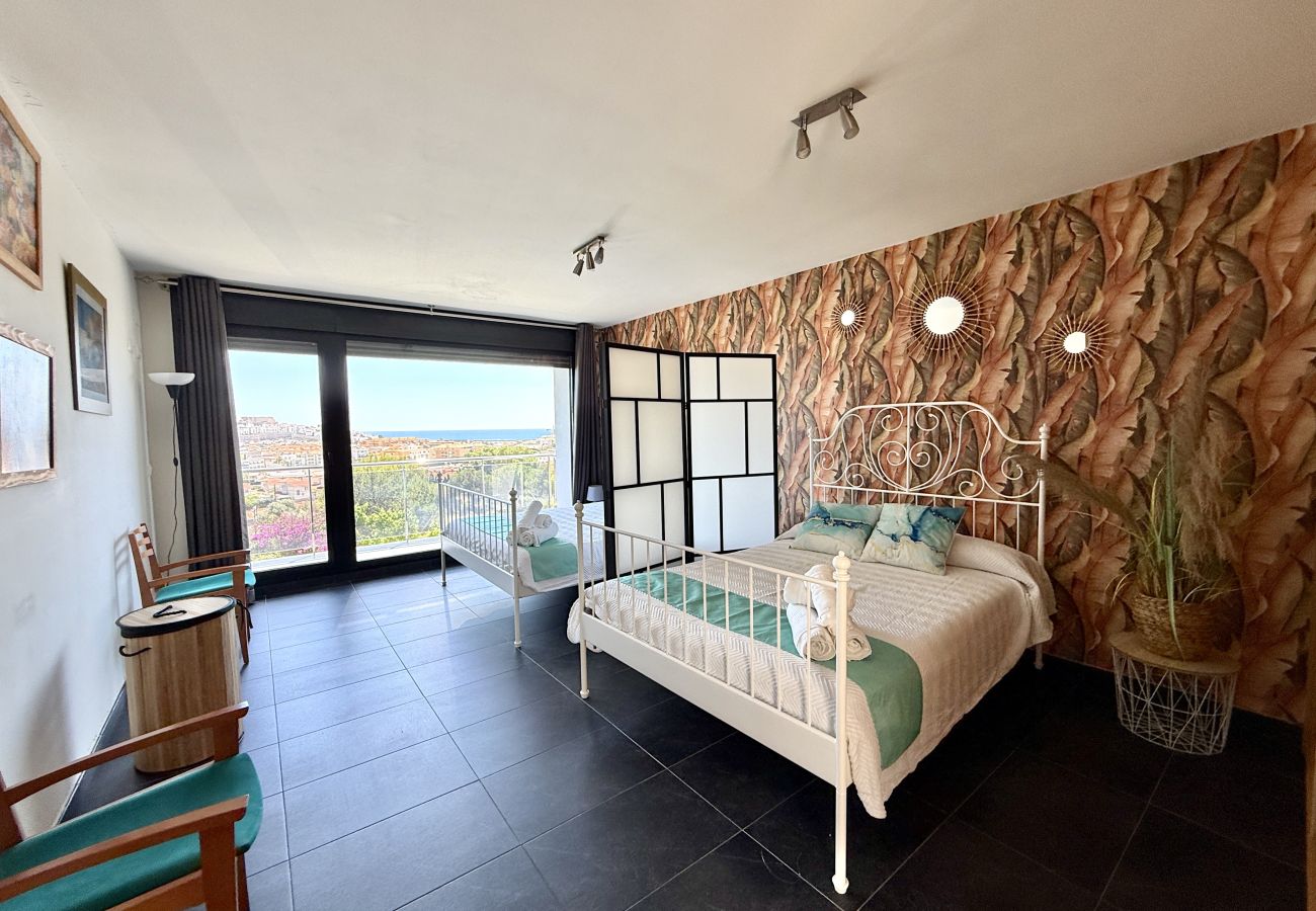 Villa à Peñiscola - Villa Canestel - Piscine privée avec vue sur la mer et le château